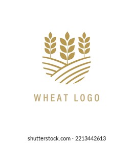 Logo-Designs für Weizen. Einfache Landwirtschaft oder Bäckerei. Firmenlogo.
