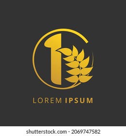 Weizenkörnchen-Logo mit goldenem Kreis und Nummer eins zeigt beste Qualität