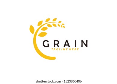 wheat grain logo icon vector isolated
