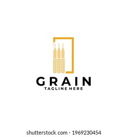 wheat grain logo icon vector isolated