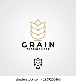 wheat grain logo icon vector isolated