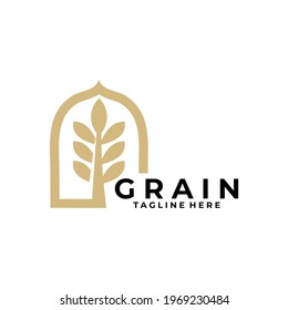 wheat grain logo icon vector isolated