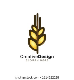 wheat grain logo Ideas. Inspiration logo design. Template Vector Illustration. Isolated On White Background