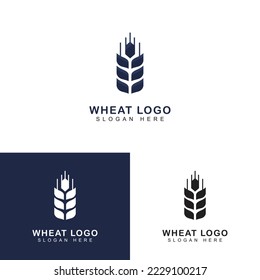wheat or grain logo. wheat premium icon. vector illustration