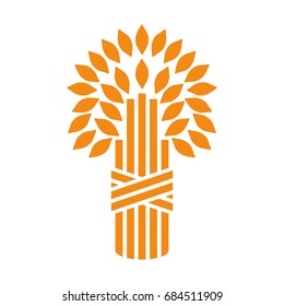 wheat grain logo vector.