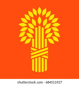 wheat grain logo vector.