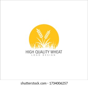 wheat grain malt agriculture farm food based vector logo icon design template