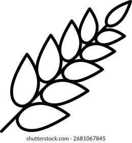 Wheat grain outline icon vector illustration
