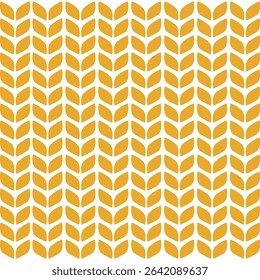 Wheat grain pattern. Seamless wheat grain background. Vector illustration isolated on white background