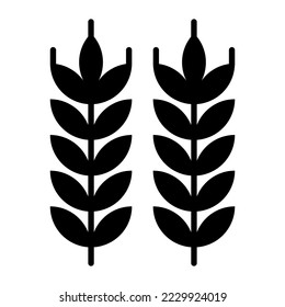 Wheat, grain, plant icon in modern style for website mobile logo app UI design. simple vector icon. 