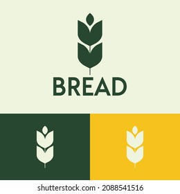 Wheat grain plant logo design concept. Agriculture farm logomark illustration. Can representing plant, vegan, food, harvest, health, bread, cereal.