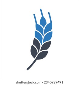 Símbolo de grano de trigo sobre fondo blanco