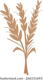 Elemento vetor de trigo e de grãos. Ícone orgânico plano. Ideal para comida orgânica, agricultura, festivais de colheita, embalagens e projetos temáticos de panificação