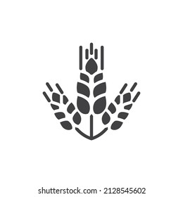 Wheat grain vector icon. filled flat sign for mobile concept and web design. Wheat ears glyph icon. Bakery symbol, logo illustration. Vector graphics