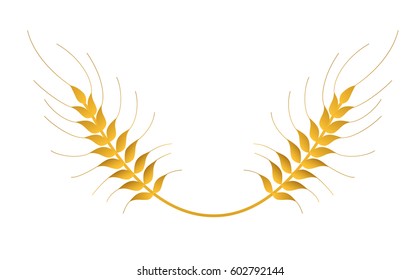 wheat grain vector isolated logo sign on white