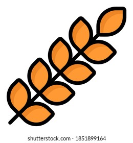 icono coloreado del contorno del vector de grano de trigo. Símbolos modernos del contorno de color. Colección de elementos tradicionales.