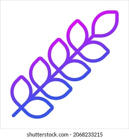 icono de contorno vectorial de grano de trigo. Símbolos modernos del contorno de color. Colección de elementos tradicionales.