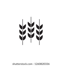 Wheat grains black vector concept icon. Wheat grains flat illustration, sign