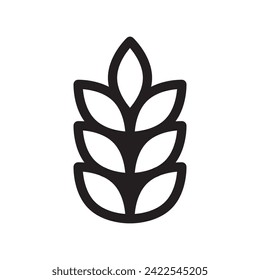 wheat grains gluten icon flat vector on white background
