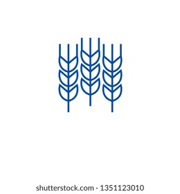 Wheat grains line icon concept. Wheat grains flat  vector symbol, sign, outline illustration.