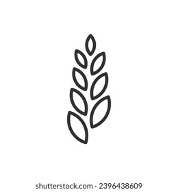 Wheat and grains, linear icon. Line with editable stroke