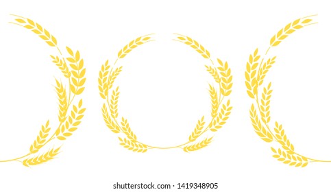 Wheat grains on round shape. The icon ready to use in your design. Vector icon can be used on different backgrounds. EPS10.	