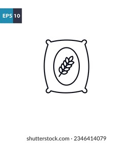 Wheat grains outline icon Vector illustration