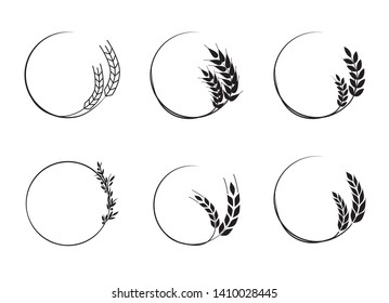 Wheat grains set. A set of icons ready to use in your design. Vector icons can be used on different backgrounds. EPS10.