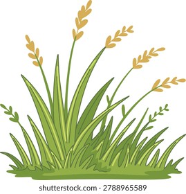 Wheat Grass Field Vector Illustration