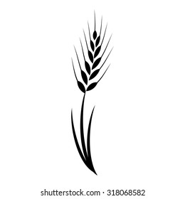 Wheat grass green icon juice black. Logo, banner, frame for business, the store site for clean super food on a white isolated background. Vector illustration EPS-10
