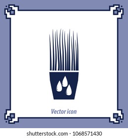 Wheat grass juice, vector icon