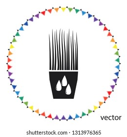 Wheat grass juice, vector icon