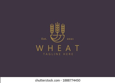 Wheat Growth Natural Life Style Logo. Food Healthy Grain Organic Product.