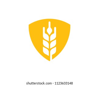 Wheat Guard Icon Logo Design Element