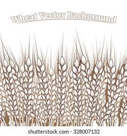 Wheat hand drawn graphics brown background vector illustration