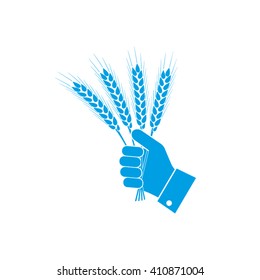 Wheat in hand icon vector illustration EPS 10