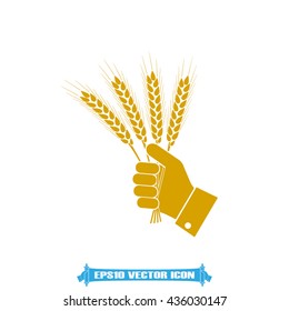Wheat in hand icon vector illustration EPS 10