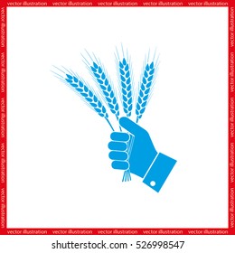 Wheat in hand icon vector illustration EPS 10