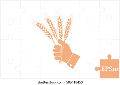 Wheat in hand icon vector illustration EPS 10