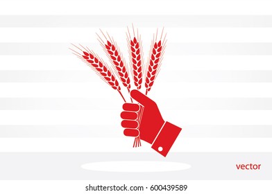 Wheat in hand icon vector illustration EPS 10