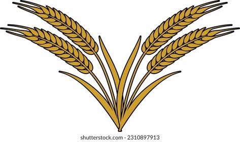 Wheat Harvest, Ears of wheat, barley (Editable) - Vector Illustration
