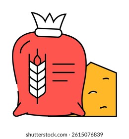 wheat harvest line icon vector. wheat harvest sign. isolated symbol illustration