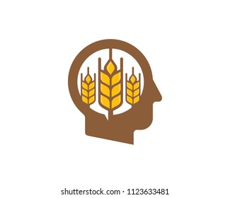 Wheat Head Icon Logo Design Element