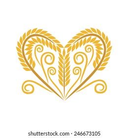 Wheat heart vector illustration
