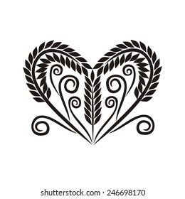 Wheat heart vector illustration