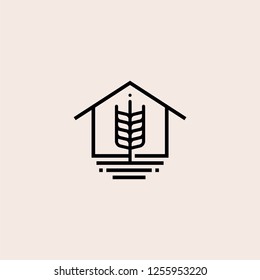 Wheat Home Logo Vector Icon