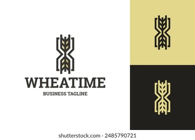 wheat hourglass vector logo template