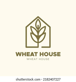 wheat house logo template vector design