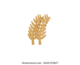 wheat icon 3d illustration render