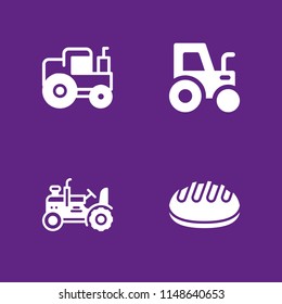 wheat icon. 4 wheat vectors with tractor and bread icons for web and mobile app